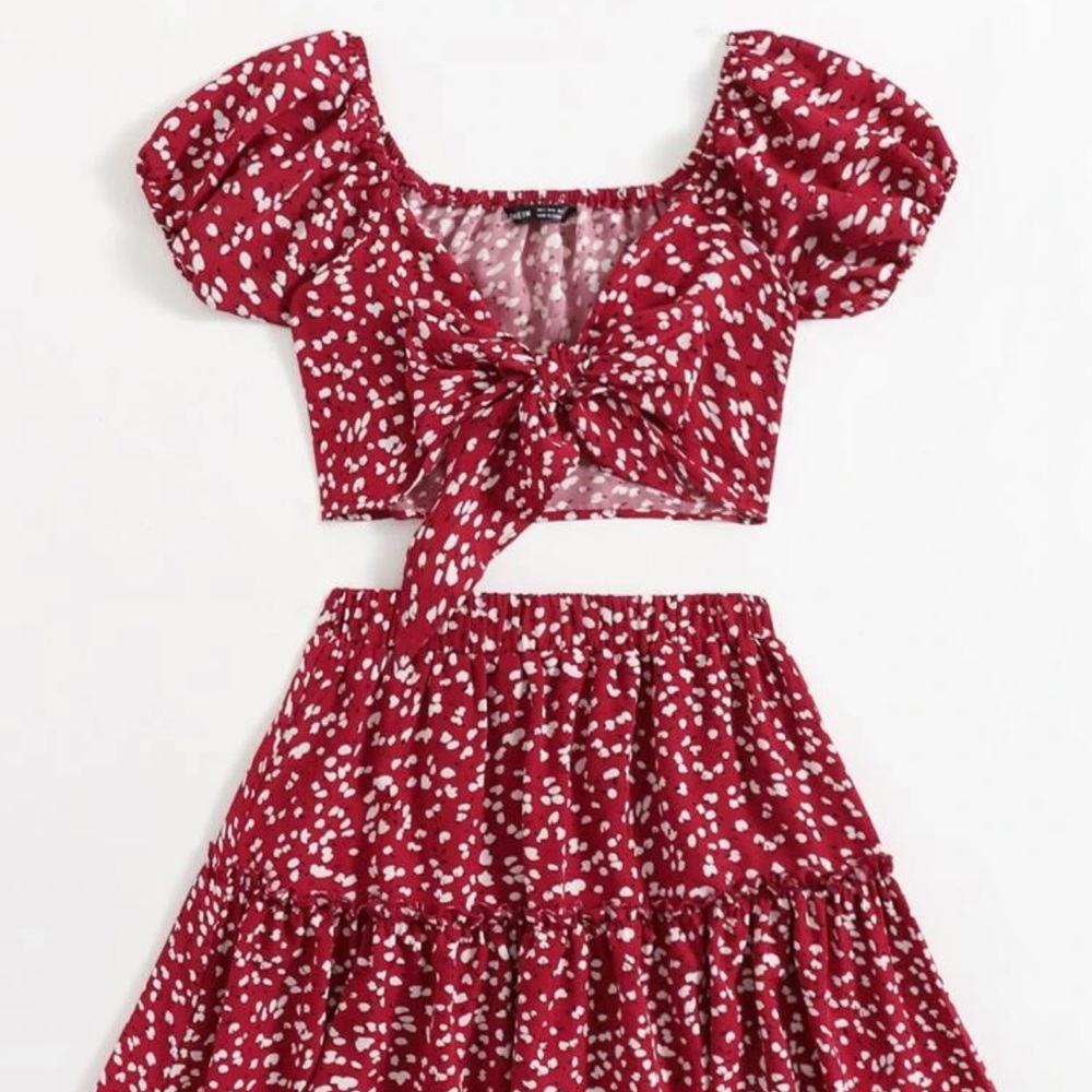 Shein Red Matching Set (Top and Skirt)